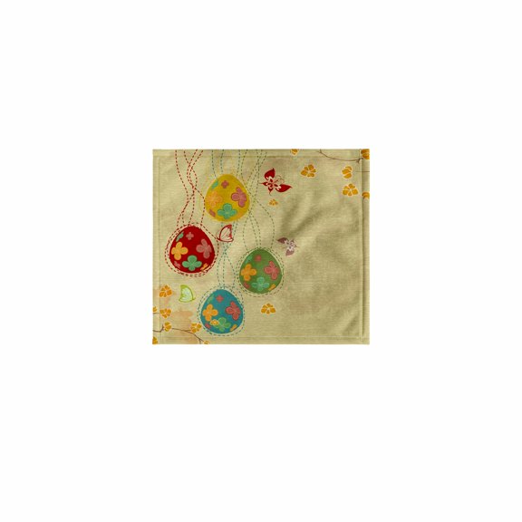 3dRose, Pretty Spring Eggs Butterflies Floral Easter Vector Design, 11x12 Wash Cloth for Face and Body