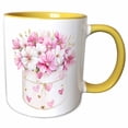 thumbnail image 1 of 3drose, Pretty Valentine Flower Hat Box Illustration, 15oz Two-tone Yellow Mug, 1 of 6