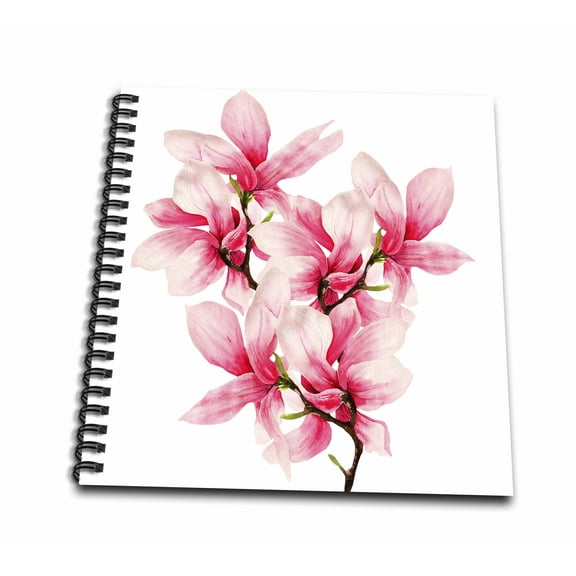 3dRose, Pretty Watercolor Magnolia Flowers, Mini Notepad 4 x 4 inch