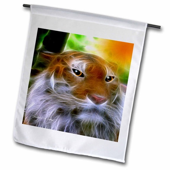 3dRose, Pride Leader - Tiger Fractalius Art, 12 x 18 inch Garden Flag