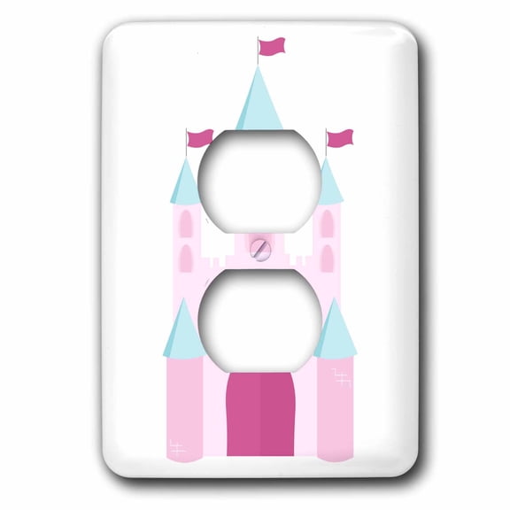 3dRose, Princess Castle Purple and Blue, 2 plug outlet cover