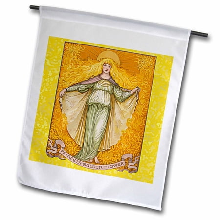 3dRose, Princess Golden Flower, 12 x 18 inch Garden Flag