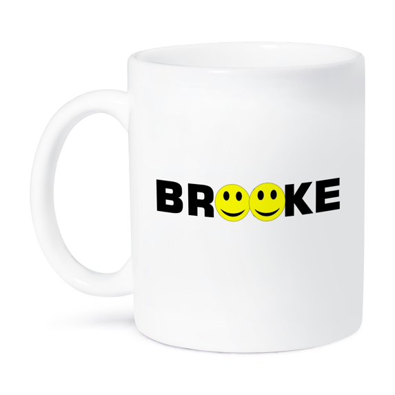 3dRose, Print of Brooke With smiling Faces For O, 15oz Mug