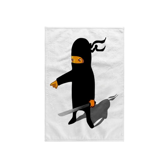 3dRose, Print of Adorable Cartoon Ninja With Sword, 15x22 Hand Towel