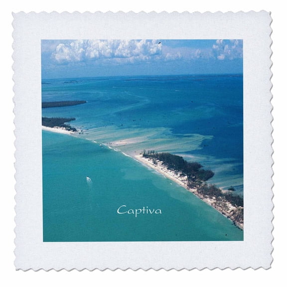3dRose, Print of Aerial View Of Captiva Island Florida, 10x10 inch quilt square
