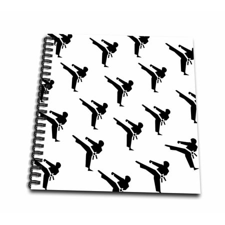 3dRose, Print of Cartoon Karate Repeat Toss, Mini Notepad 4 x 4 inch