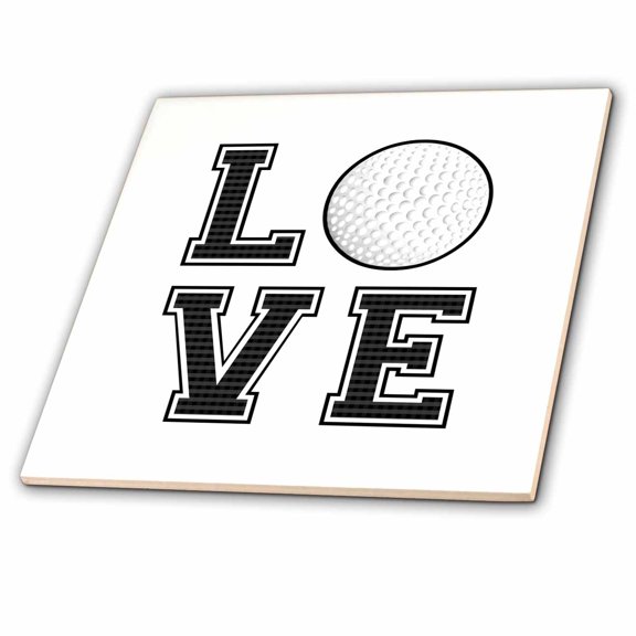 3dRose, Print of Love Golf, 12 Inch Ceramic Tile