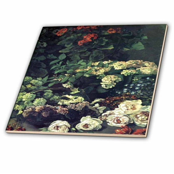 3dRose, Print of Monet Painting Spring Flowers, 6 Inch Ceramic Tile