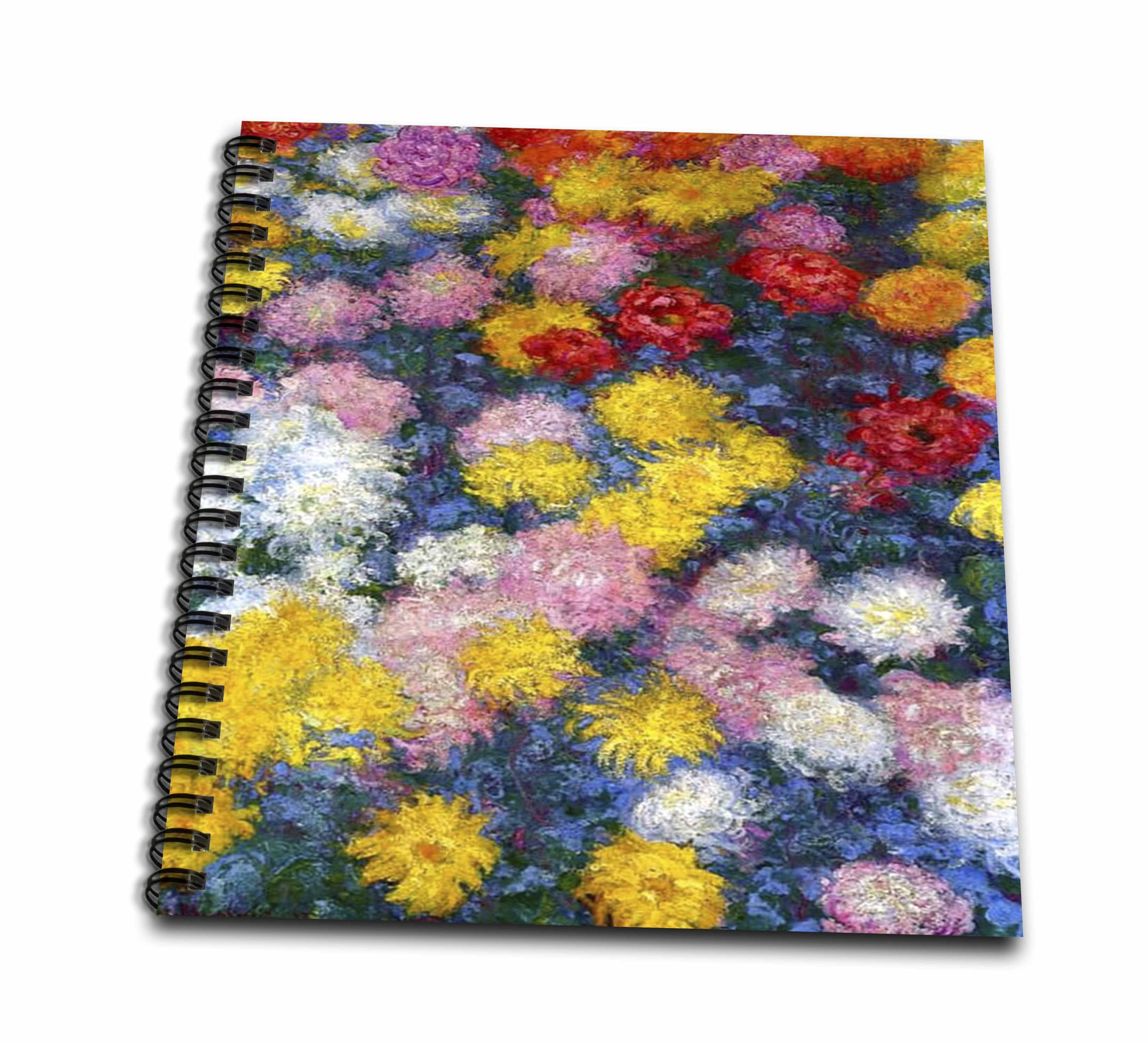 3dRose, Print of Monet Vintage Painting Field Of Chrysanthemums, Memory Book 12 x 12 inch