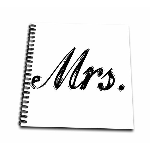 3dRose, Print of Mrs., white background, Mini Notepad 4 x 4 inch