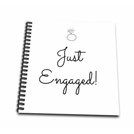 3dRose, Print of the text, Just Engaged, Mini Notepad 4 x 4 inch