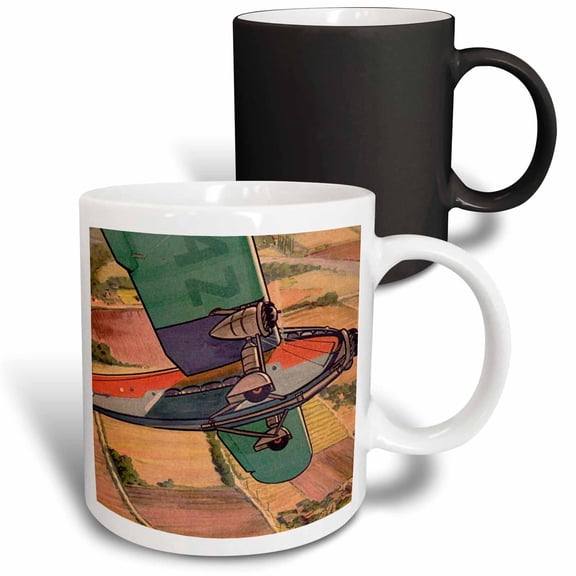 3drose, Propeller Airplane, 11oz Magic Transforming Mug