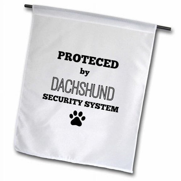3dRose, Protected by dachshund security system, 12 x 18 inch Garden Flag