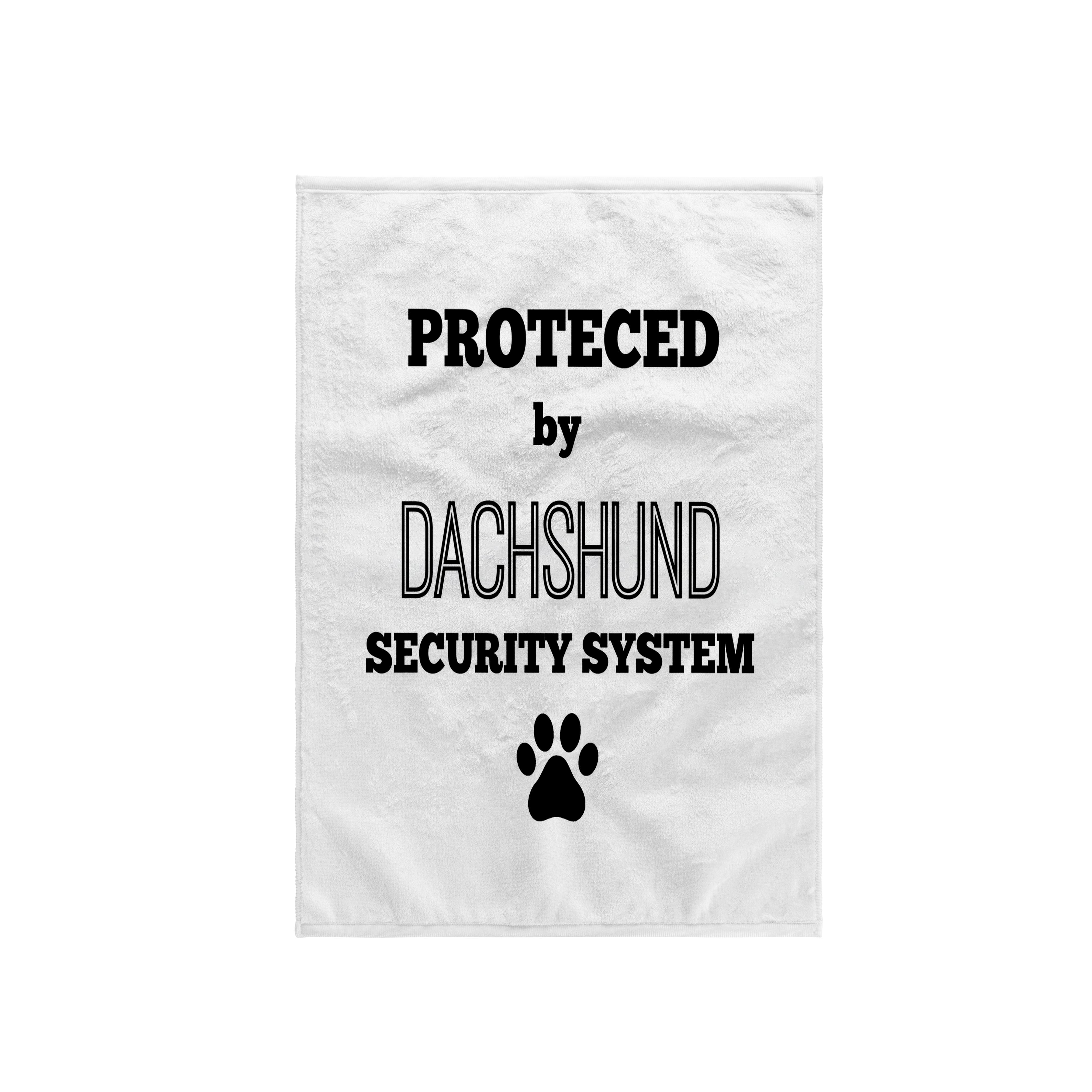 Targa Decorativa In Metallo 30x20 Cm: "Dachshund These Premises Protected By Dachshund Security" - Stile Retrò Per Casa E Giardino