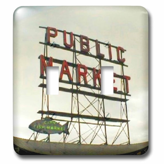 3dRose, Public Market Seattle , double toggle switch
