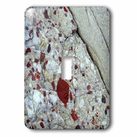 3dRose, Pudding stone, jasper quartz, rock mineral - US23 BJA0030 - Jaynes Gallery, single toggle switch