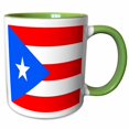 thumbnail image 1 of 3drose, Puerto Rico Flag, 11oz Two-tone Green Mug, 1 of 6