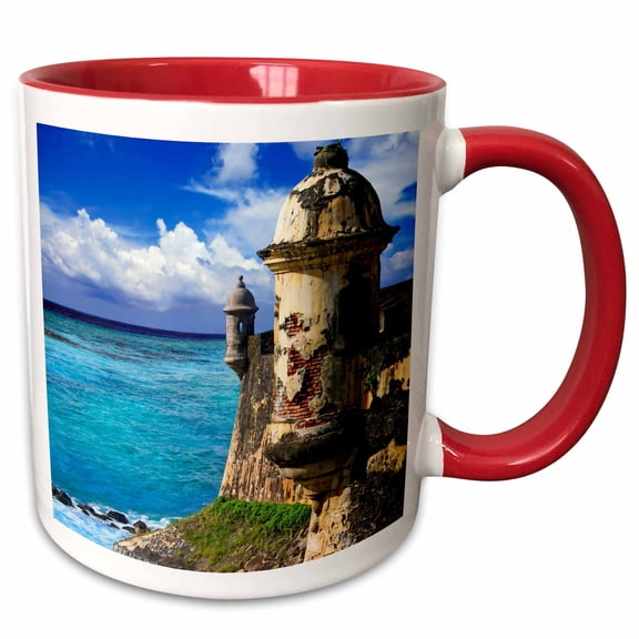 3drose, Puerto Rico, San Juan, Fort San Felipe Del Morro - Ca27 Mgl0047 - Miva Stock, 11oz Two-tone Red Mug