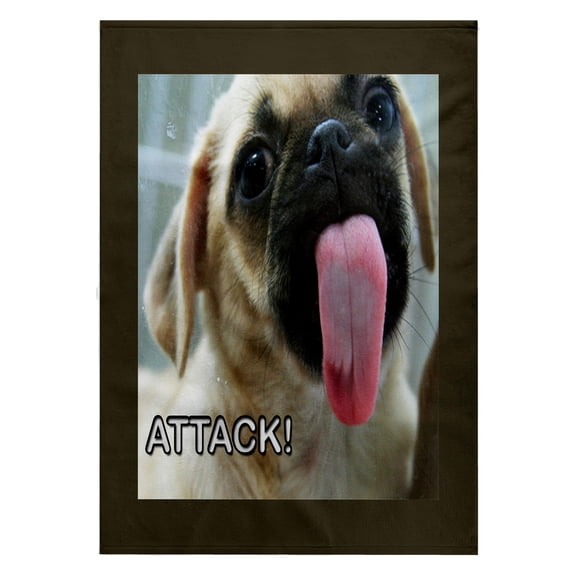 3dRose, Pug with its tounge out, ATTACK, 22x30 Bath Hand Pool Towel