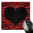 thumbnail image 1 of 3dRose, Punk Rockabilly Red Tiger Animal Print Black Heart, MousePad, 1 of 7