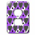 thumbnail image 1 of 3dRose, Punk Rockabilly Zebra Purple White Black Print, 2 plug outlet cover, 1 of 1