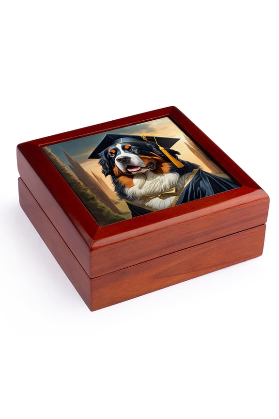 , Puppy Sleeping a Heart-Shaped Box, Jewelry Box 5.5x5.5 inch with 4 inch tile
