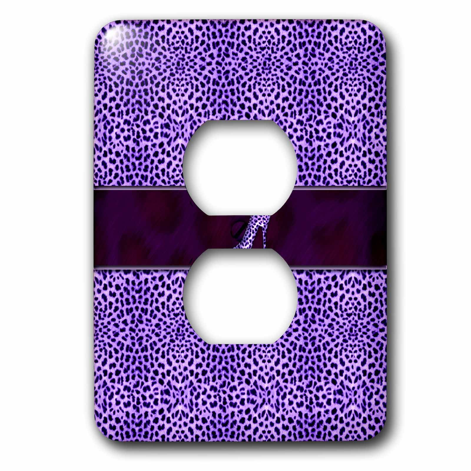 3dRose, Purple Cheetah Print and Stiletto Heel, 2 plug outlet cover