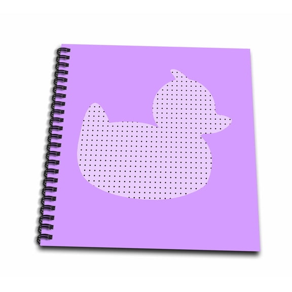 3dRose, Purple Dot Baby Duck, Drawing Book 8 x 8 inch