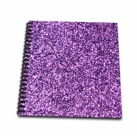 3dRose, Purple Faux Glitter - photo of glittery texture - fashionable girly trendy glam sparkly bling effect, Mini Notepad 4 x 4 inch