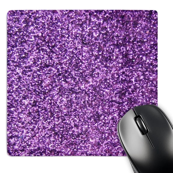 3dRose, Purple Faux Glitter - photo of glittery texture - fashionable girly trendy glam sparkly bling effect, MousePad
