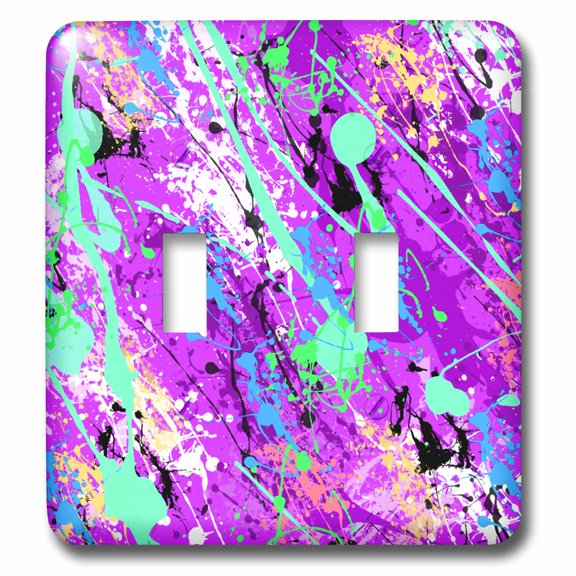 3dRose, Purple Paint Splatter Design, double toggle switch