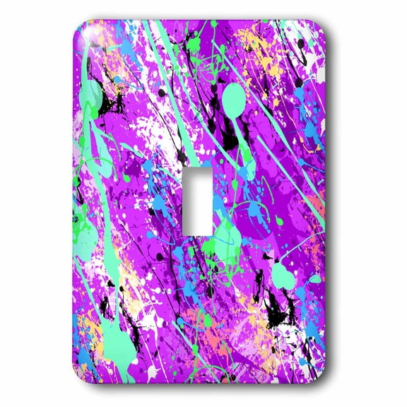 3dRose, Purple Paint Splatter Design, single toggle switch