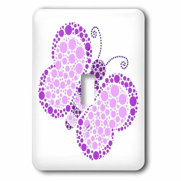 3dRose, Purple Pointillism Butterfly, single toggle switch