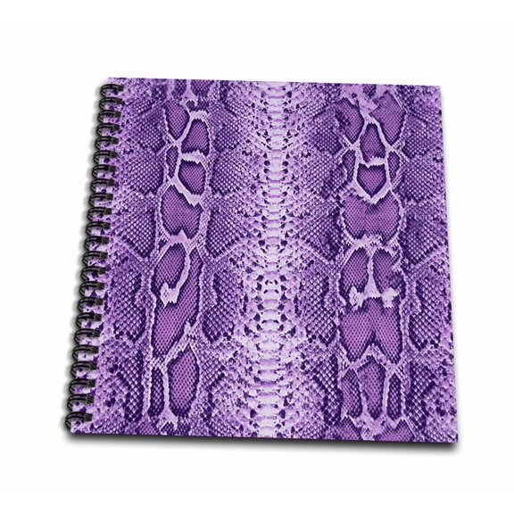 3dRose, Purple Snakeskin Animal Print, Drawing Book 8 x 8 inch