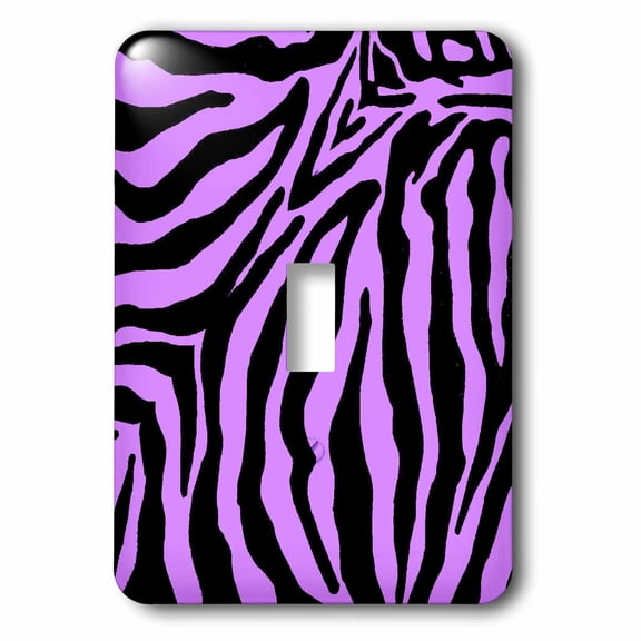 3dRose, Purple and Black Zebra Print, single toggle switch