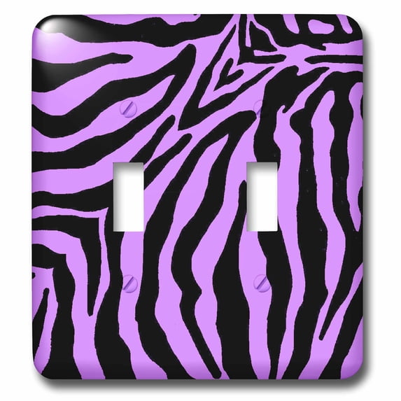 3dRose, Purple and Black Zebra Print, double toggle switch