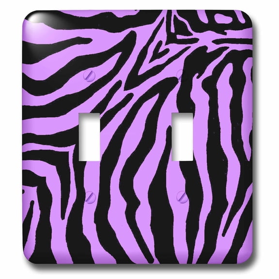 3dRose, Purple and Black Zebra Print, double toggle switch