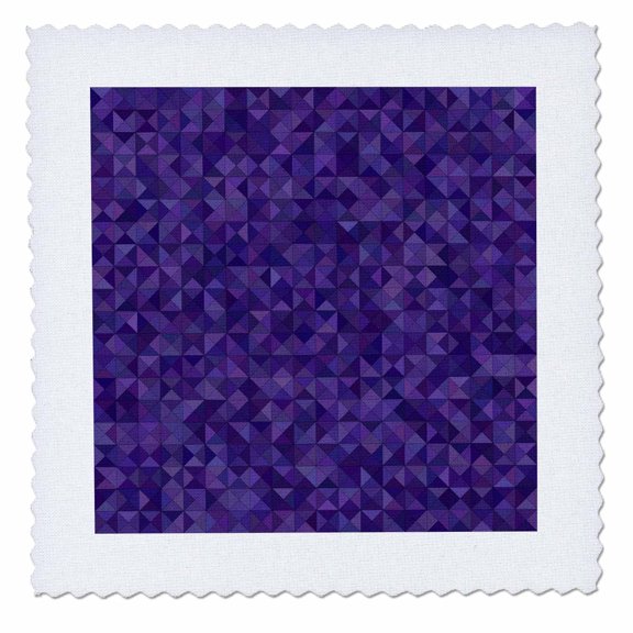 3dRose, Purple triangle mosaic design, 6x6 inch quilt square