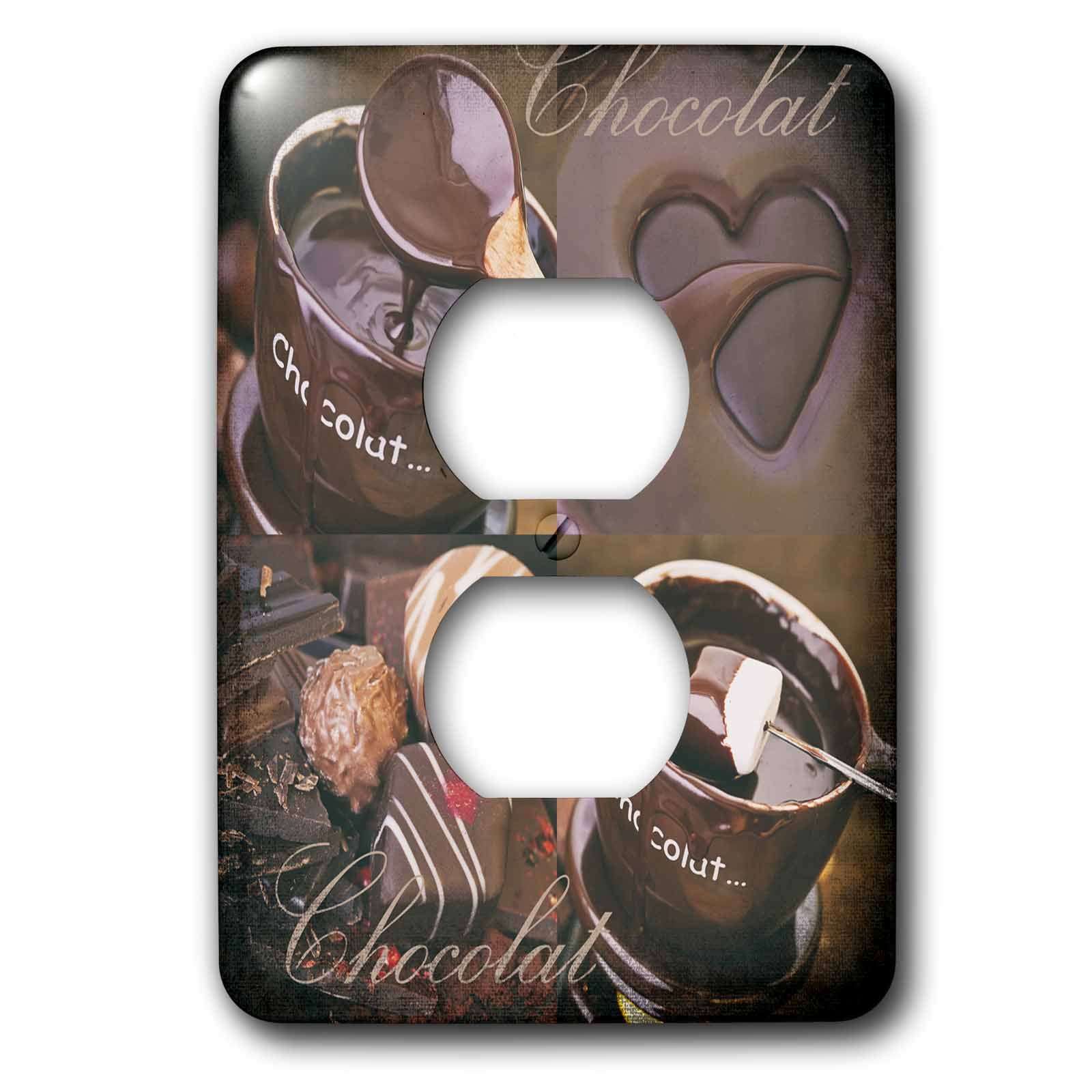 3dRose, Quartet Of Four Chocolate And Praline Images, 2 plug outlet cover