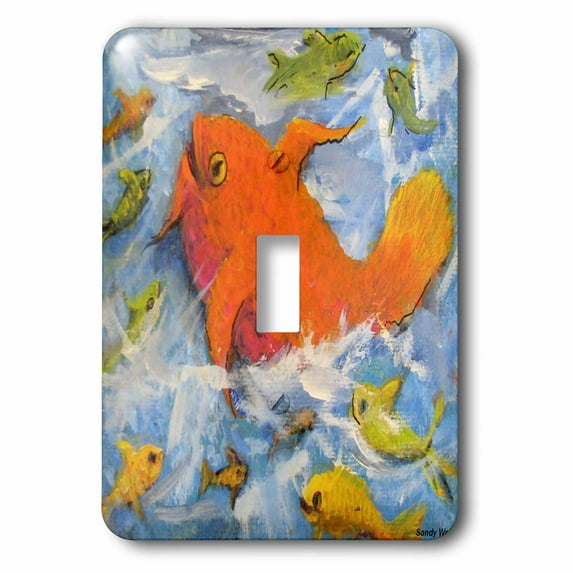 3dRose, Queen Fish, neon orange, single toggle switch