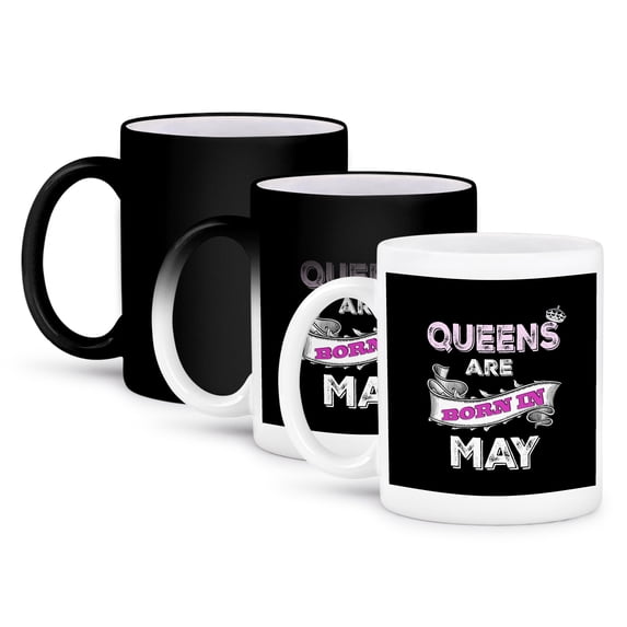 3dRose, Queens are born in May., 11oz Magic Transforming Mug