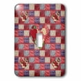 thumbnail image 1 of 3dRose, Quilt with Quilted Hearts Look, Red, Blue, Green, Pink, and Cream, single toggle switch, 1 of 1