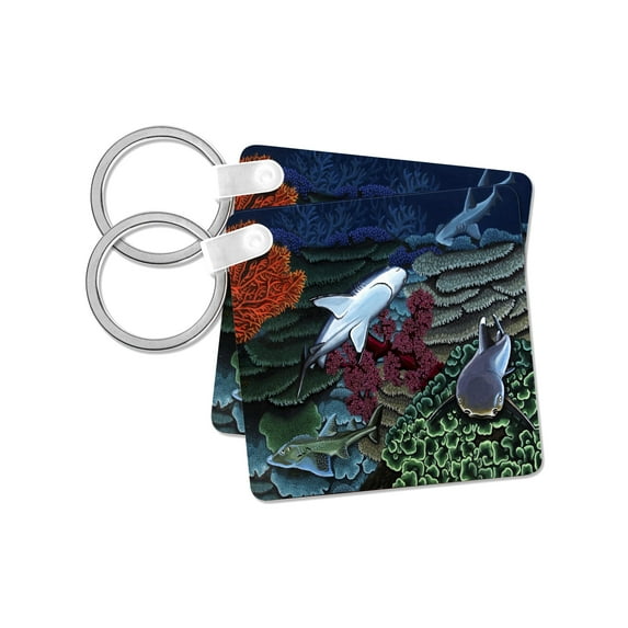 3dRose, REEF SHARKS, set of 2 Key Chains