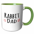 thumbnail image 1 of 3drose, Rabbit Dad - for Bunny Rabbit Lovers and Pet Owners - with Pink Paw Prints, 15oz Two-tone Green Mug, 1 of 6