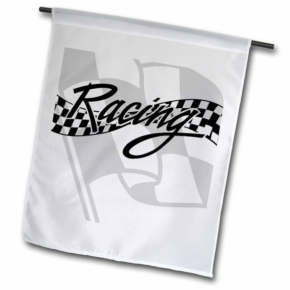 3dRose, Racing Black and White Checkered Flag, 12 x 18 inch Garden Flag