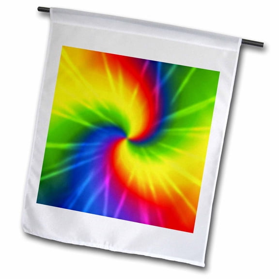 3dRose, Rainbow Tie Dye Colorful art, 12 x 18 inch Garden Flag