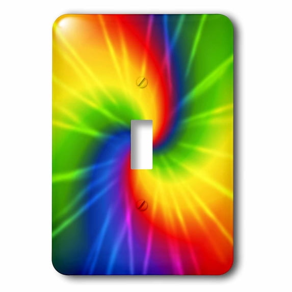 3dRose, Rainbow Tie Dye Colorful art, single toggle switch