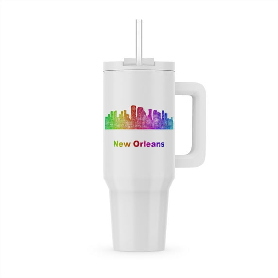 3dRose, Rainbow city skyline of New Orleans, Louisiana, 30oz Tumbler