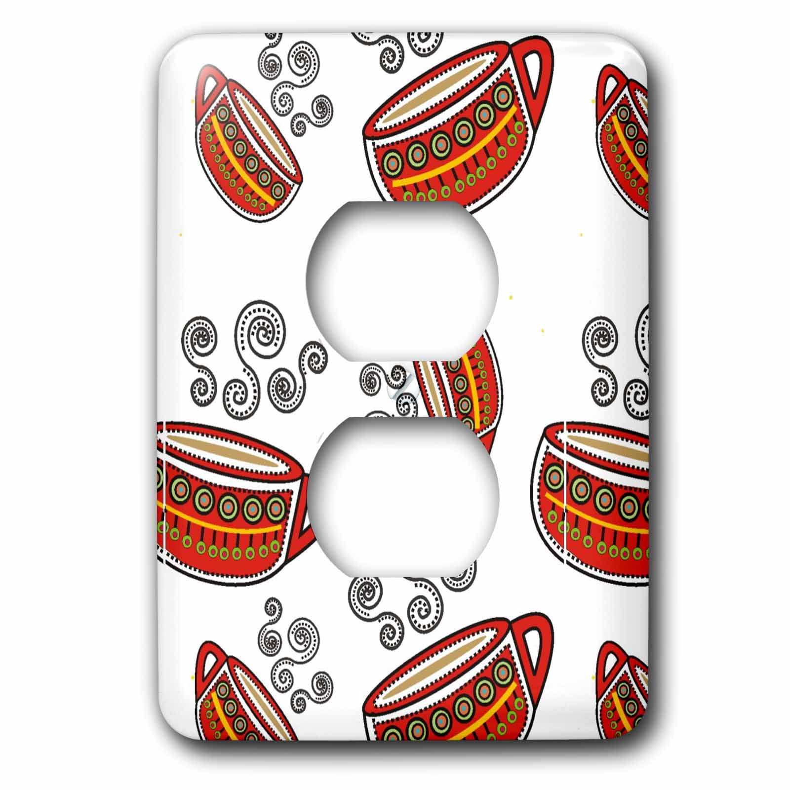 3dRose, Raining Coffee Cups, 2 plug outlet cover