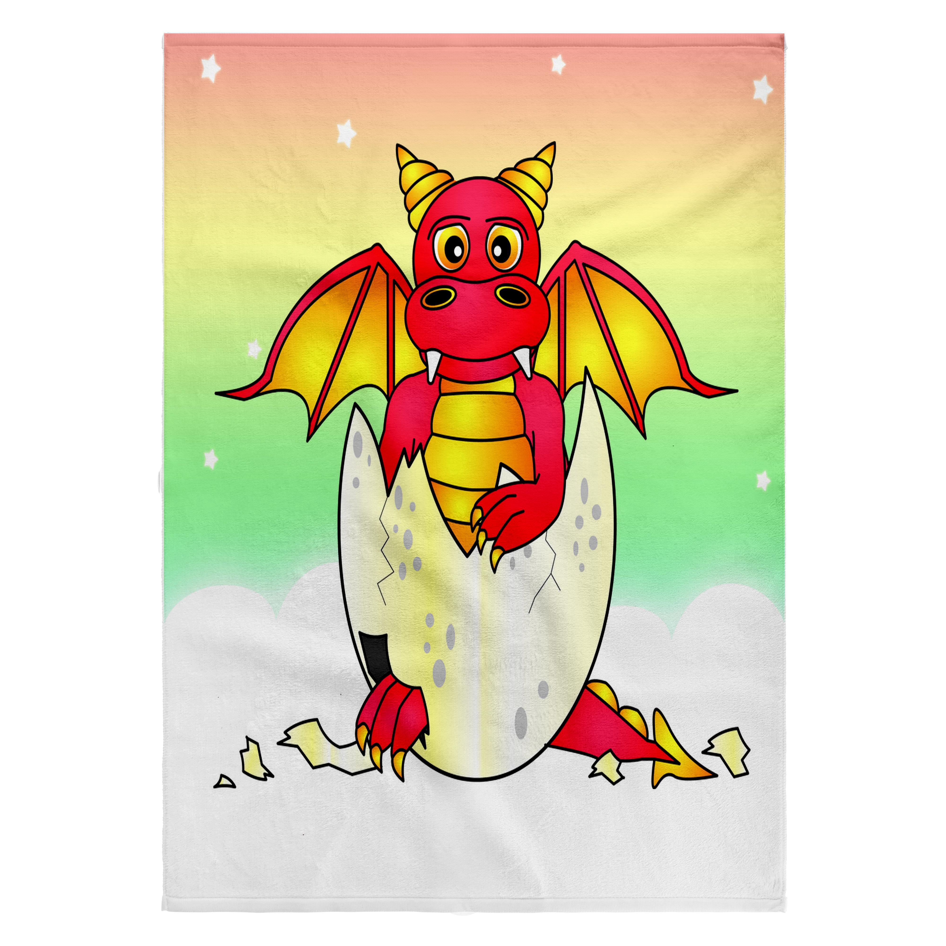 3dRose, Red Baby Dragon in Cracked Egg, 22x30 Bath Hand Pool Towel